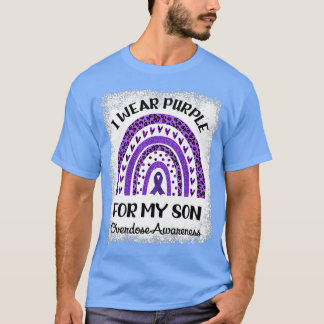 I Wear Purple For My Son Overdose Awareness Retro  T-Shirt
