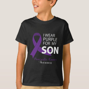 I Wear Purple For My Son - Pancreatic Cancer Aware T-Shirt