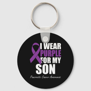 I Wear Purple For My Son Pancreatic Cancer Awarene Key Ring