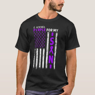 I Wear Purple For My Son Pancreatic Cancer Usa Fla T-Shirt