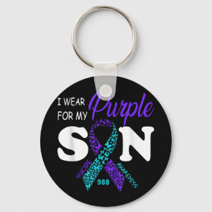 I Wear Purple For My Son Suicide Prevention Awaren Key Ring
