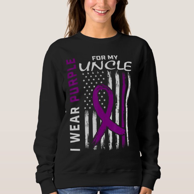 I Wear Purple For My Uncle Epilepsy Awareness Amer Sweatshirt (Front)