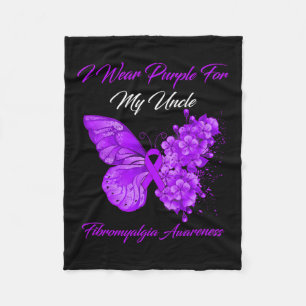 I Wear Purple For My Uncle Fibromyalgia Warrior 1  Fleece Blanket