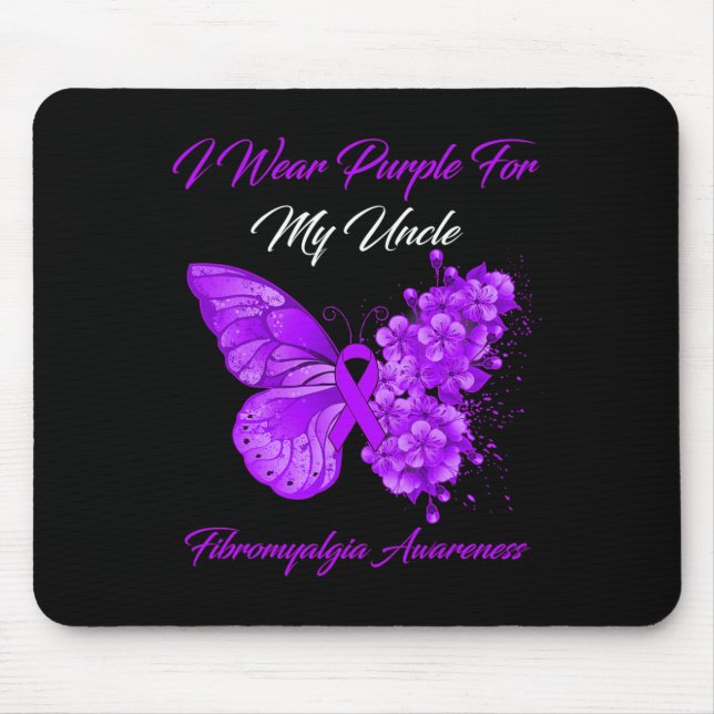 I Wear Purple For My Uncle Fibromyalgia Warrior 1  Mouse Pad (Front)