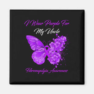 I Wear Purple For My Uncle Fibromyalgia Warrior  Magnet