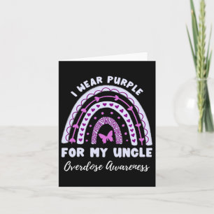 I Wear Purple For My Uncle Overdose Awareness Rain Card