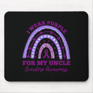 I Wear Purple For My Uncle Overdose Awareness Rain Mouse Pad