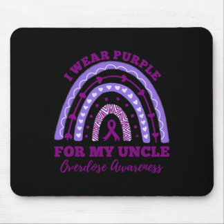 I Wear Purple For My Uncle Overdose Awareness Rain Mouse Pad