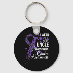 I Wear Purple For My Uncle Pancreatic Cancer Aware Key Ring