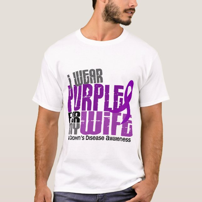 I Wear Purple For My Wife 6 Crohn’s Disease T-Shirt (Front)