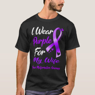 I Wear Purple For MY WIFE Chiari Malformation Awar T-Shirt