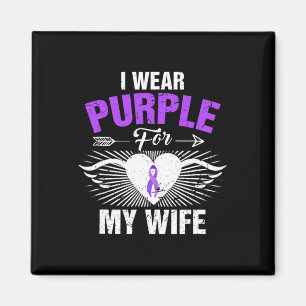 I Wear Purple For My Wife Epilepsy Awareness Costu Magnet