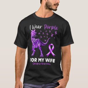 I Wear Purple For My Wife Epilepsy Awareness Dinos T-Shirt