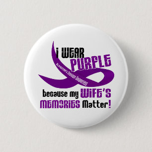 I Wear Purple For My Wife’s Memories 33 6 Cm Round Badge