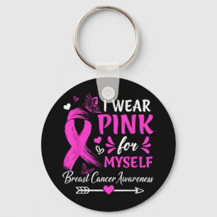 I Wear Purple For Myself Breast Cancer Awareness B Key Ring