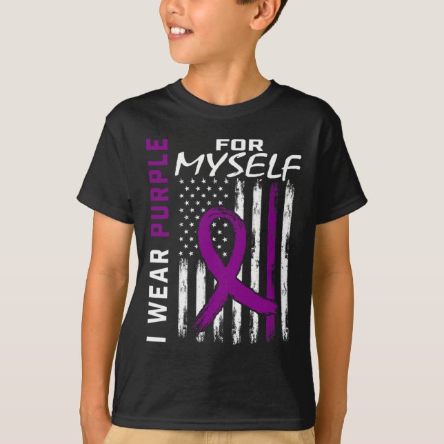 I Wear Purple For Myself Epilepsy Awareness Americ T-Shirt (Front)