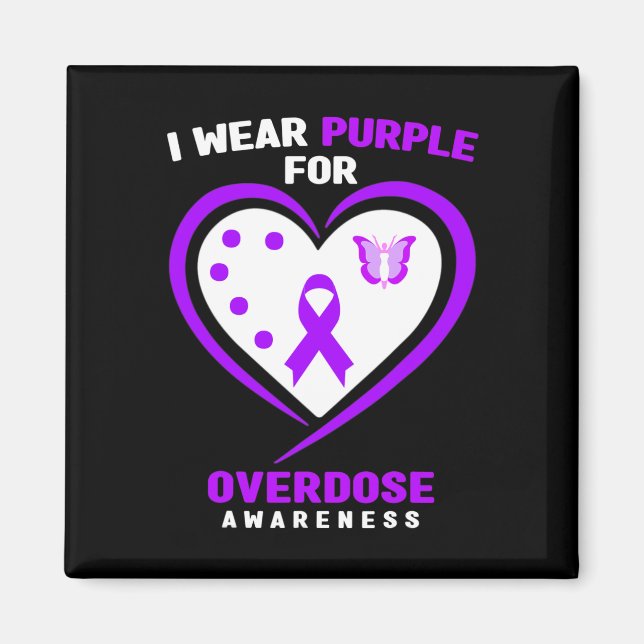 I Wear Purple For Overdose Awareness 4 Magnet (Front)