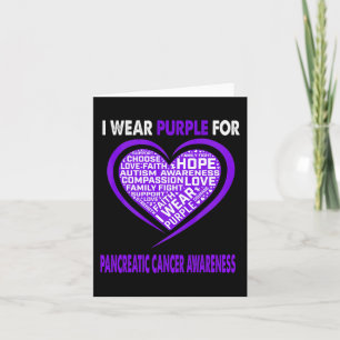 I Wear Purple For Pancreatic Cancer Awareness Fait Card