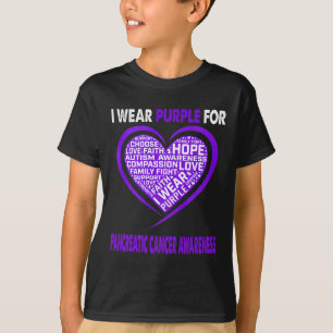 I Wear Purple For Pancreatic Cancer Awareness Fait T-Shirt