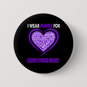 I Wear Purple For Sickle Cell Anaemia Awareness Fa 6 Cm Round Badge