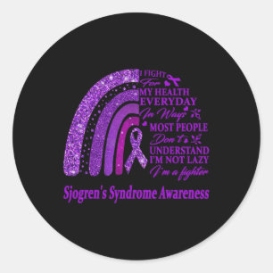 I Wear Purple For Sjogren's Syndrome Awareness War Classic Round Sticker
