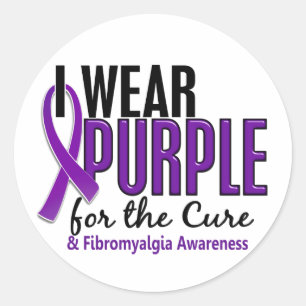 I Wear Purple For The Cure 10 Fibromyalgia Classic Round Sticker