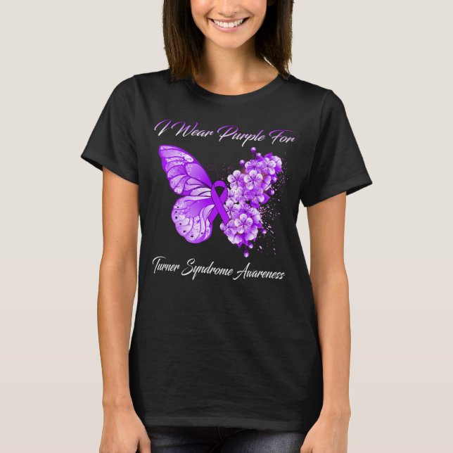 I Wear Purple For Turner Syndrome Awareness T-Shirt (Front)