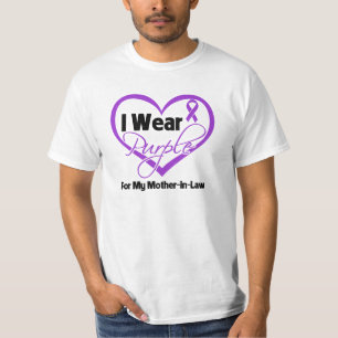 I Wear Purple Heart Ribbon - Mother-in-Law T-Shirt