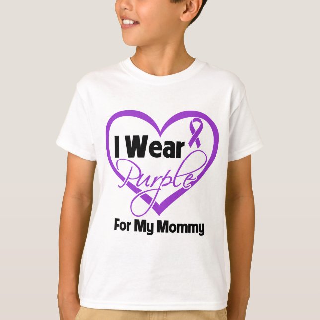 I Wear Purple Heart Ribbon - Mummy T-Shirt (Front)