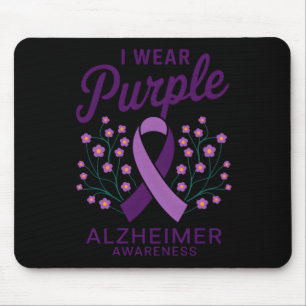 I Wear Purple Heimer Awareness Sticker Mouse Pad
