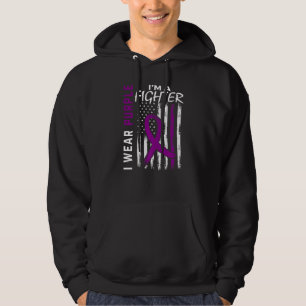 I Wear Purple I'm a Fighter Epilepsy Awareness Ame Hoodie