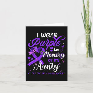 I Wear Purple In Memory For My Aunty Overdose Awar Card