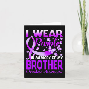 I Wear Purple In Memory For My Brother Overdose Aw Card