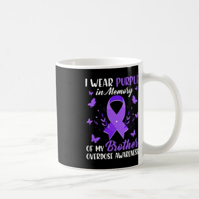 I Wear Purple In Memory For My Brother Overdose Aw Coffee Mug (Right)