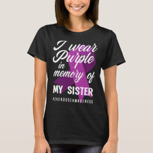I Wear Purple In Memory For My Sister Overdose Awa T-Shirt