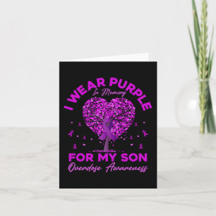 I Wear Purple In Memory For My Son Overdose Awaren Card