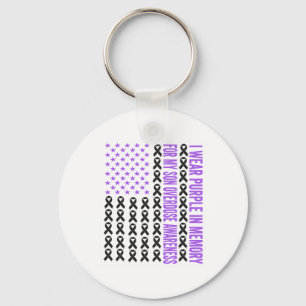 I Wear Purple In Memory For My Son Overdose Awaren Key Ring