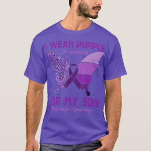 I Wear Purple In Memory For My Son Overdose Awaren T-Shirt