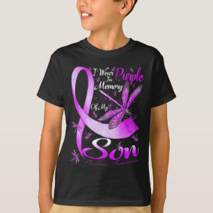 I Wear Purple In Memory For My Son Overdose Awaren T-Shirt