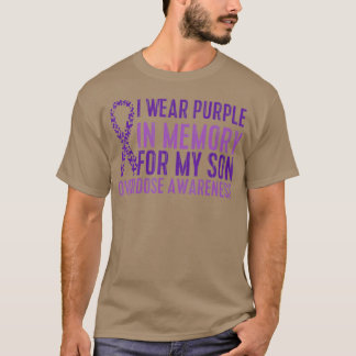 I Wear Purple In Memory For My Son Overdose Awaren T-Shirt