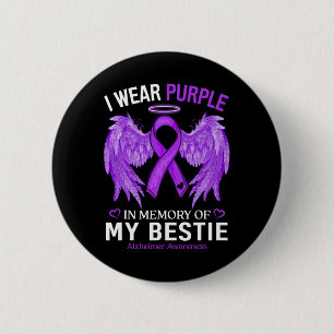 I Wear Purple In Memory Of Bestie Heimerheimer Awa 6 Cm Round Badge