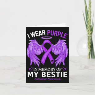 I Wear Purple In Memory Of Bestie Heimerheimer Awa Card