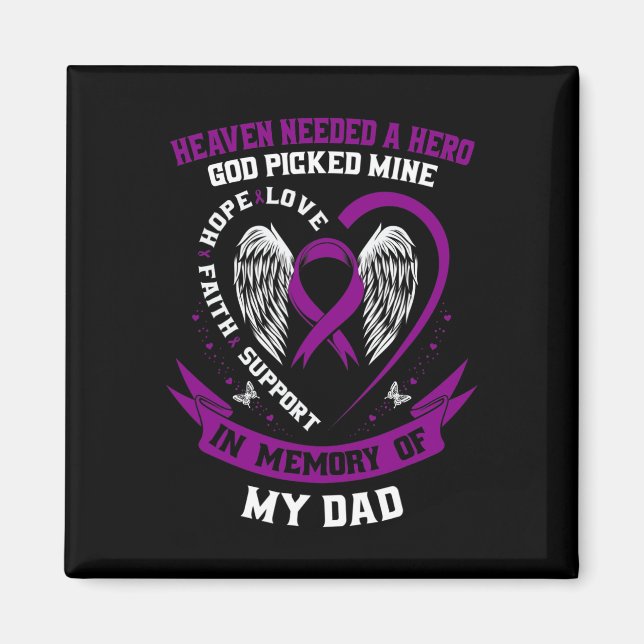 I Wear Purple In Memory Of Dad Pancreatic Cancer A Magnet (Front)