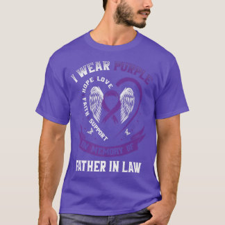 I Wear Purple In Memory Of Father In Law Alzheimer T-Shirt