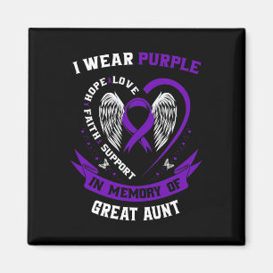 I Wear Purple In Memory Of Great Aunt Pancreatic C Magnet