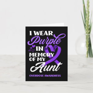 I Wear Purple In Memory Of My Aunt Overdose Awaren Card