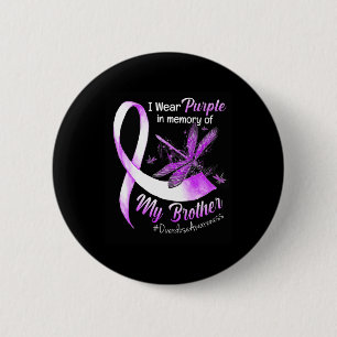 I Wear Purple In Memory Of My Brother Overdose Awa 6 Cm Round Badge