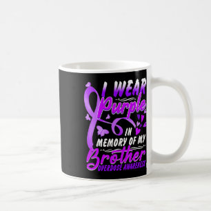 I Wear Purple In Memory Of My Brother Overdose Awa Coffee Mug