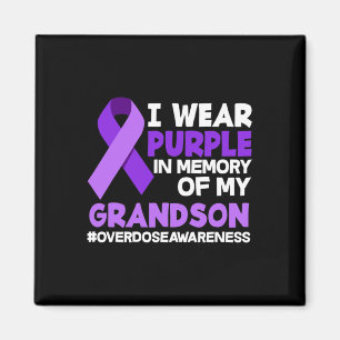 I Wear Purple In Memory Of My Grandson Overdose Aw Magnet
