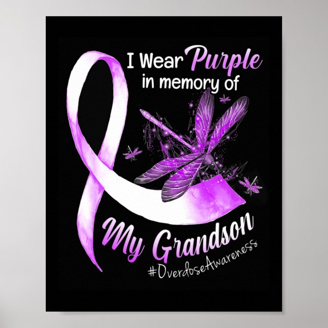 I Wear Purple In Memory Of My Grandson Overdose Aw Poster (Front)